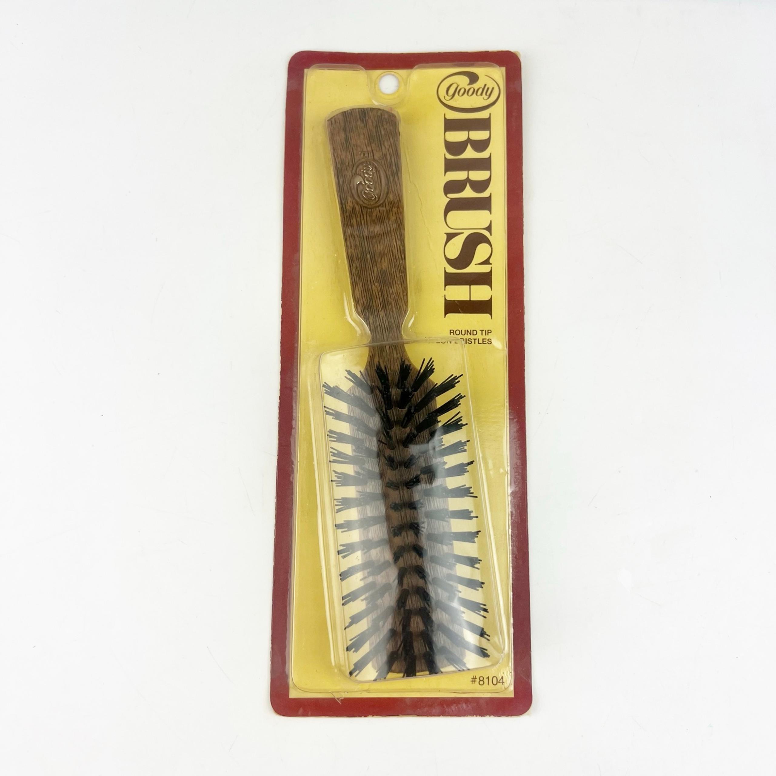 Vintage 1975 Goody Grooming Brush Nylon Bristle #8104 Wood Grain Color Brown New
