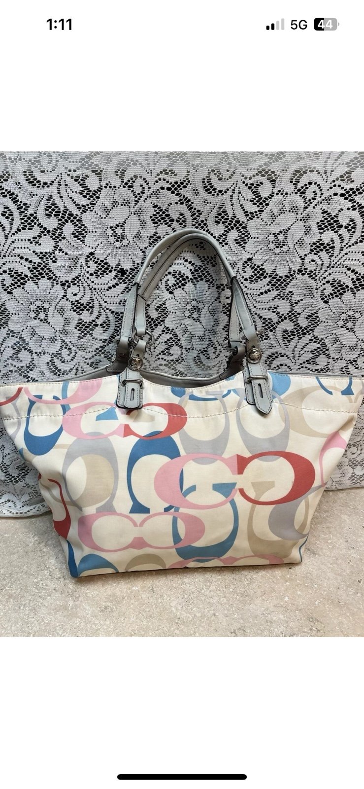 Coach Shoulder Bag White Multicolor Signature C Logo