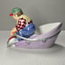 Lotus Dip Bowl Beer Drinker Fisherman Pond Vintage 90s Summer Party Ceramic Dish
