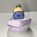Lotus Dip Bowl Beer Drinker Fisherman Pond Vintage 90s Summer Party Ceramic Dish