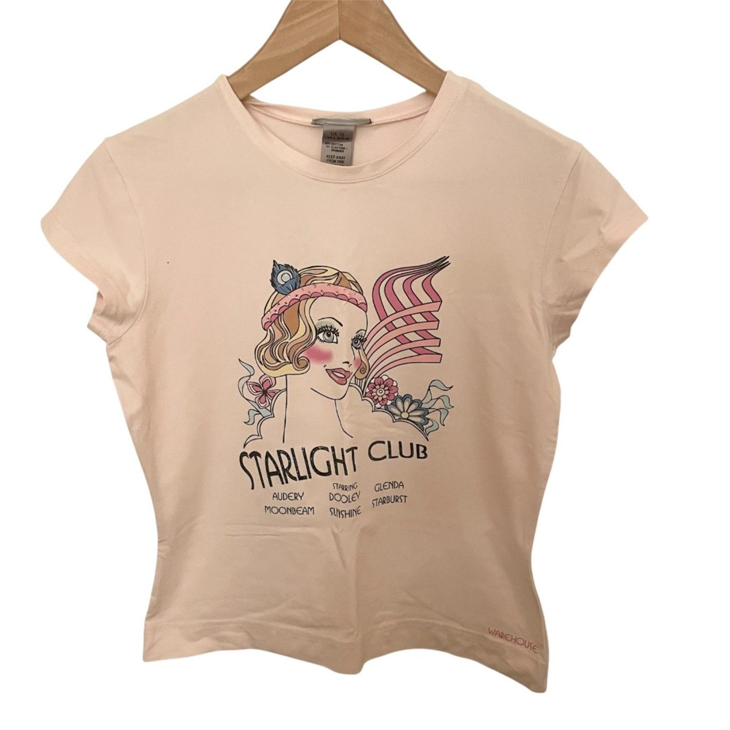 Y2k Womens Baby Tee Pink Graphic Bedazzled Sequin 90s Medium