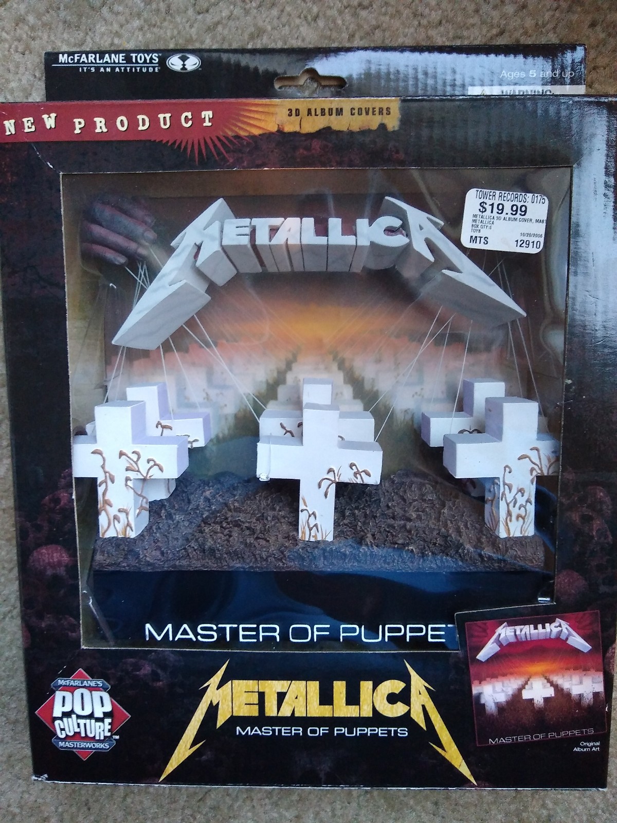 3D Matallica Master of puppets album cover come to life in a 7x7x1.2 inch format
