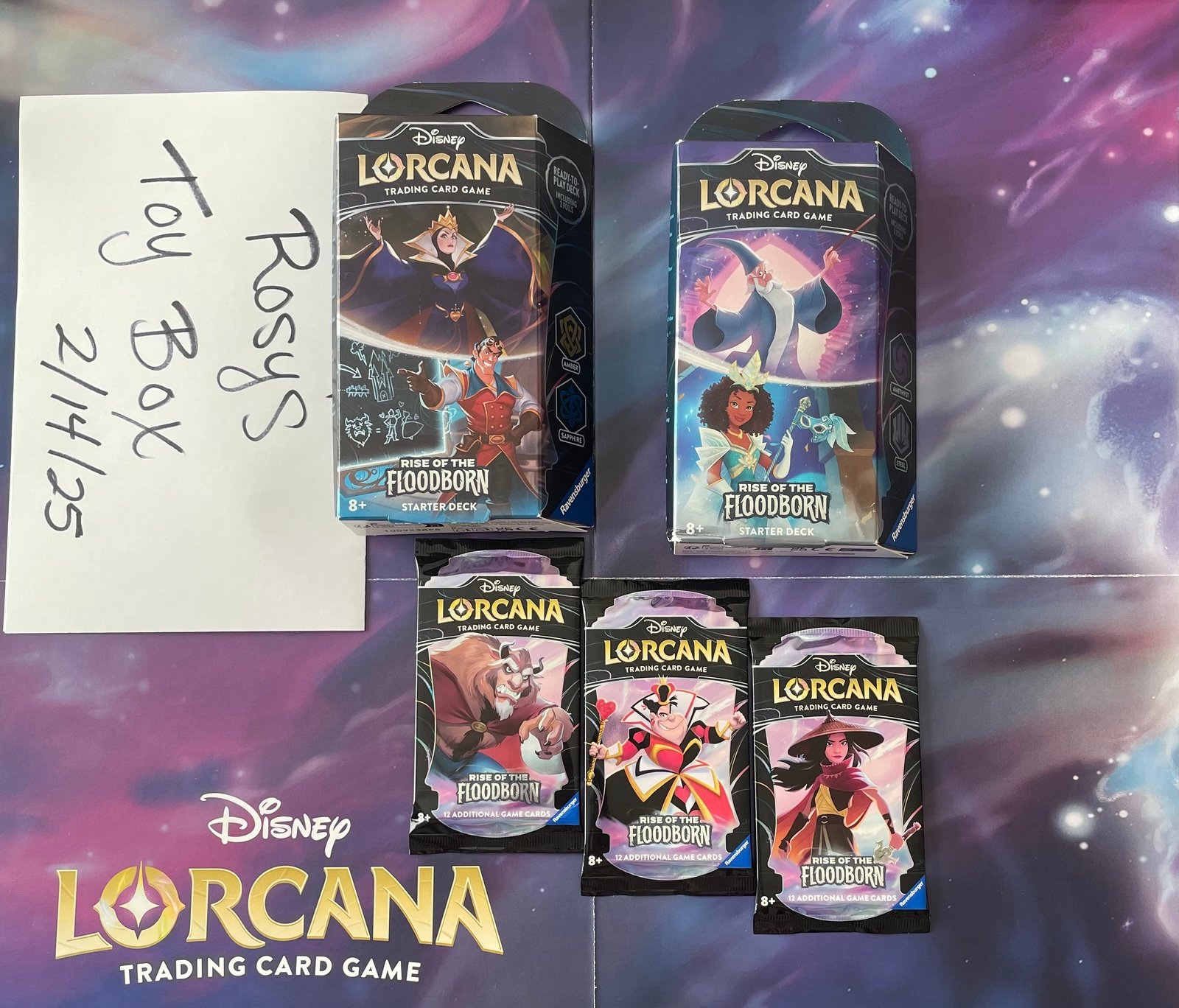Disney Lorcana Rise of the Floodborn Starter decks and boosters