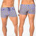 ST33LE - Printed Coast Swim Shorts - Yellow/Navy Circle Mosaic (M)