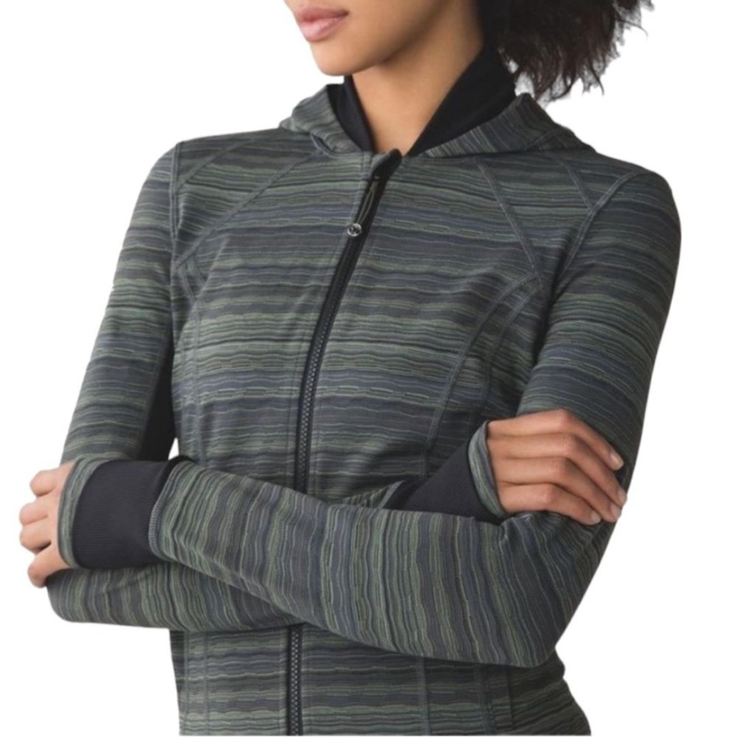 Lululemon Daily Practice Jacket Space Dye Twist Dark Slate Fatigue Green Size 2