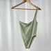 NEW Zara Terrycloth One Shoulder Bodysuit in Mint Green Size Extra Small