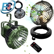 104000mAh Portable Camping Fan for Tent with LED Light USB Rechargeable Outdoor