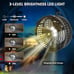 104000mAh Portable Camping Fan for Tent with LED Light USB Rechargeable Outdoor