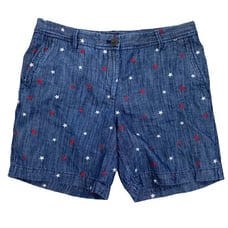 Talbots relaxed Chino shorts American Fourth of July, Stars & Stripes. Size 6