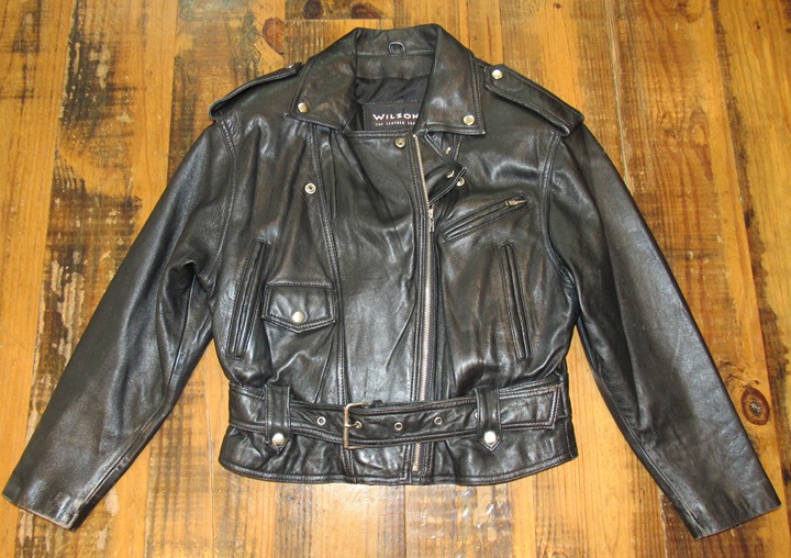 Wilsons Black Leather Moto Motorcycle Jacket Women's Size Medium