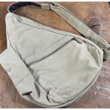 LL Bean sling shoulder bag- Tan canvas and leather