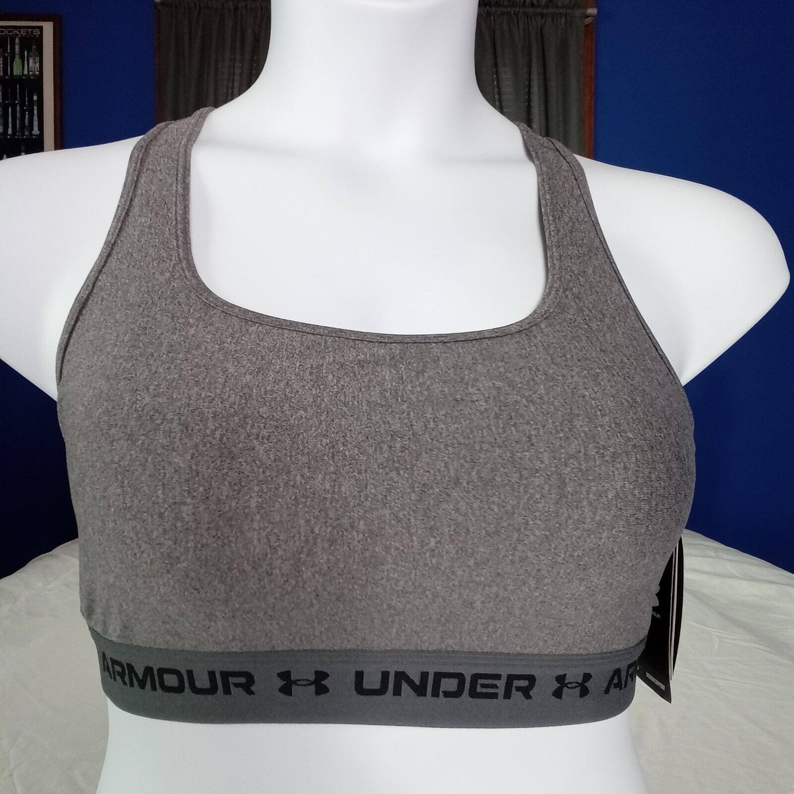 Under Armour Mid Crossback Compression Sports Bra Medium Support XL NWT Gray
