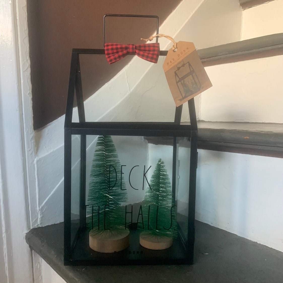 Rae Dunn DECK THE HALLS Fairy Light Lantern