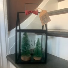 Rae Dunn DECK THE HALLS Fairy Light Lantern