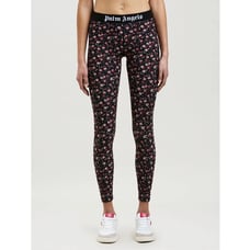 NWT Palm Angels Flower Print Classic Logo Leggings in Black/Pink Size XS