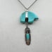 Vintage Sundancer SJC Sterling Silver Turquoise Fetish Bear Feather Necklace