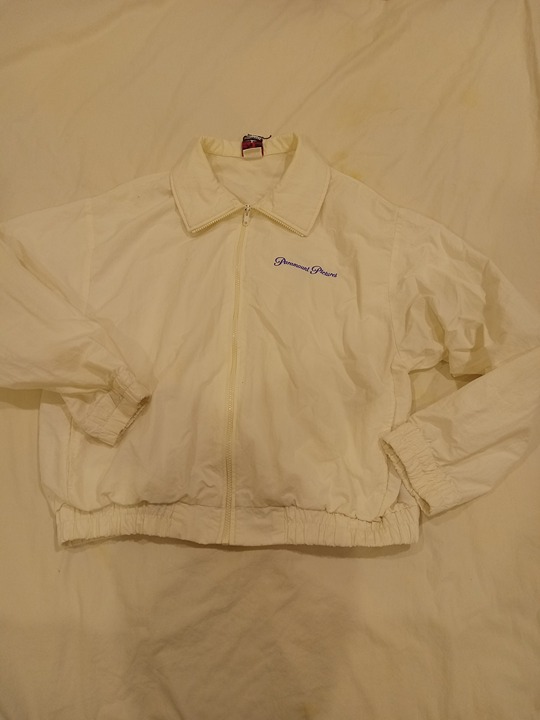 Paramount Pictures Men's Size Large White Film Crew Full Zip Windbreaker E