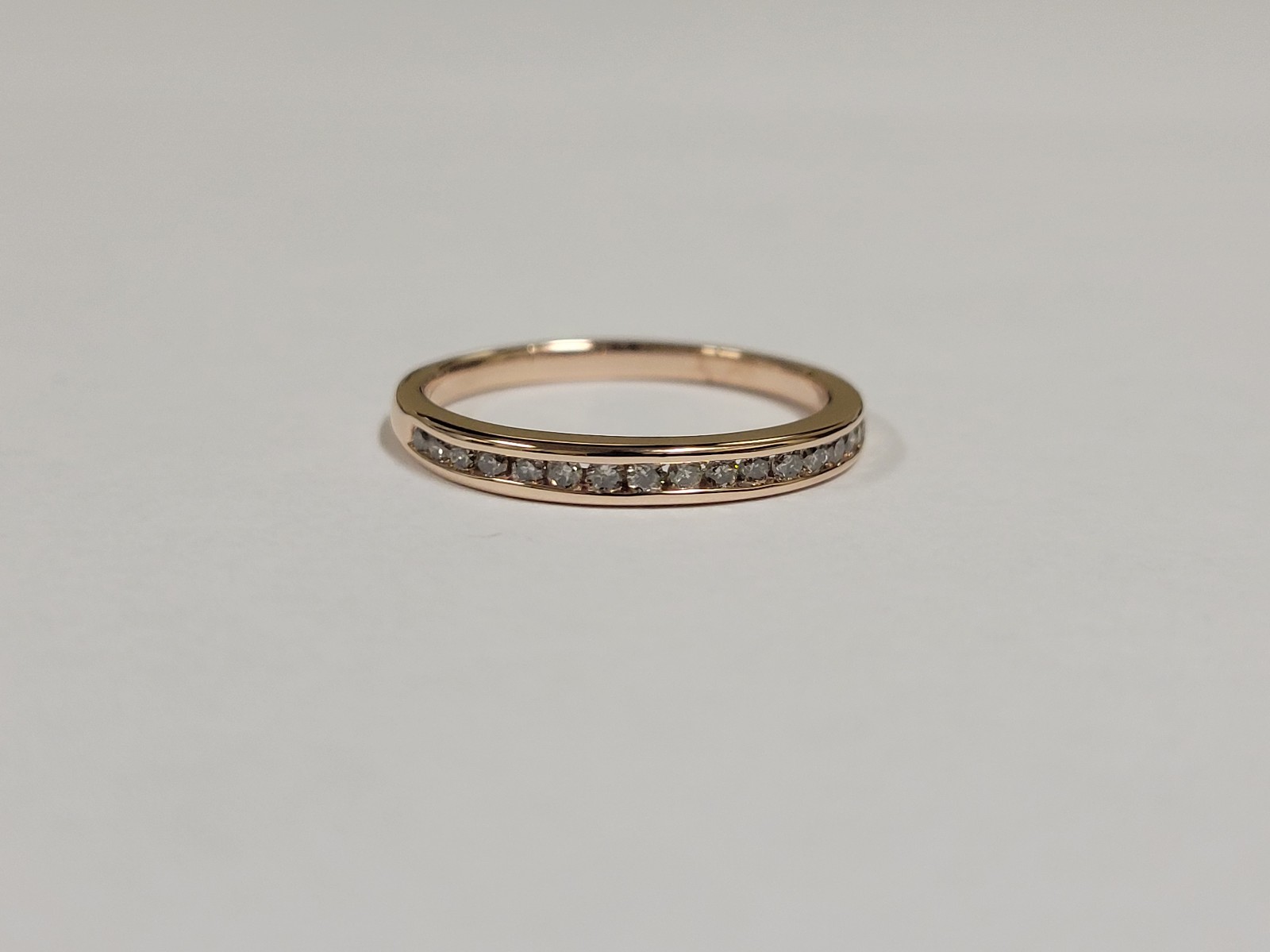 14k Eternity Round Diamonds 0.17 ctw. Rose Gold Ladies Band Size 9.25