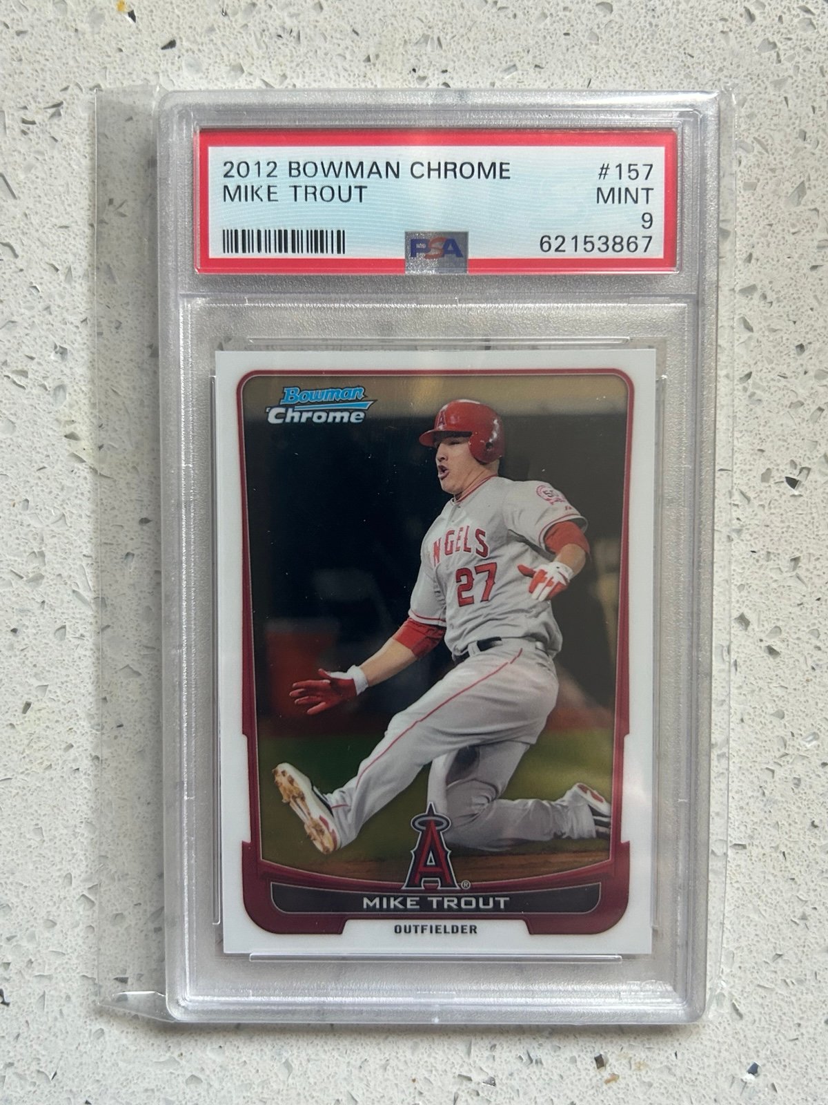 2012 Bowman Chrome #157 Mike Trout ANGELS PSA 9 MINT 362 2nd Year HOF MVP