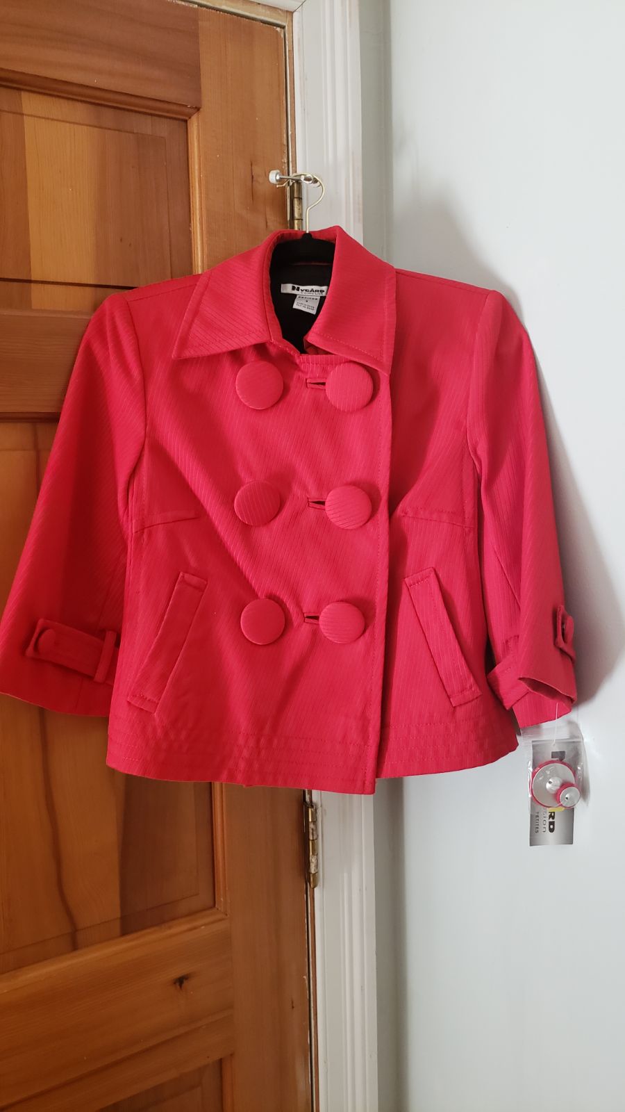 Nygard Petites Women's Red Double Breasted Coat