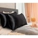 bebe 2 Set Pillowcases SATIN BLACK Silky Hair Skin Luxury COMFORT Luxury Design