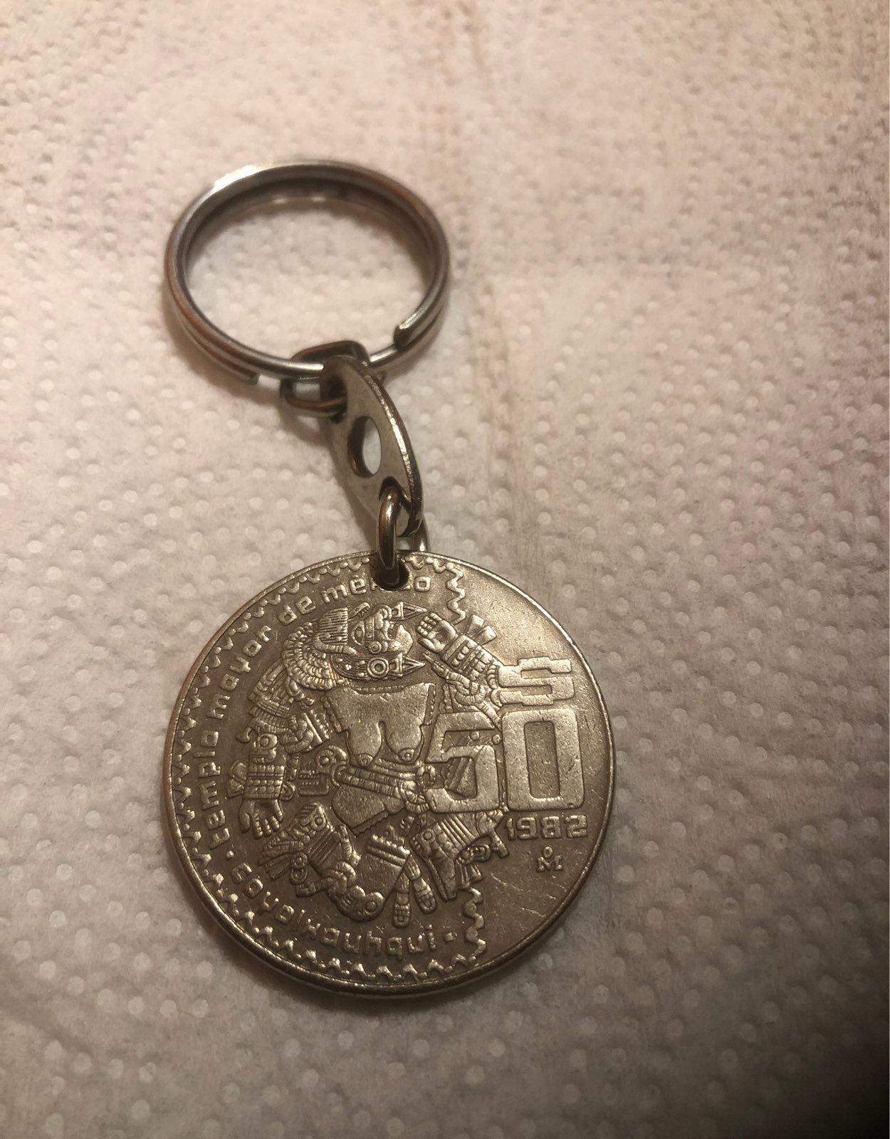 Mexican coin Keychain