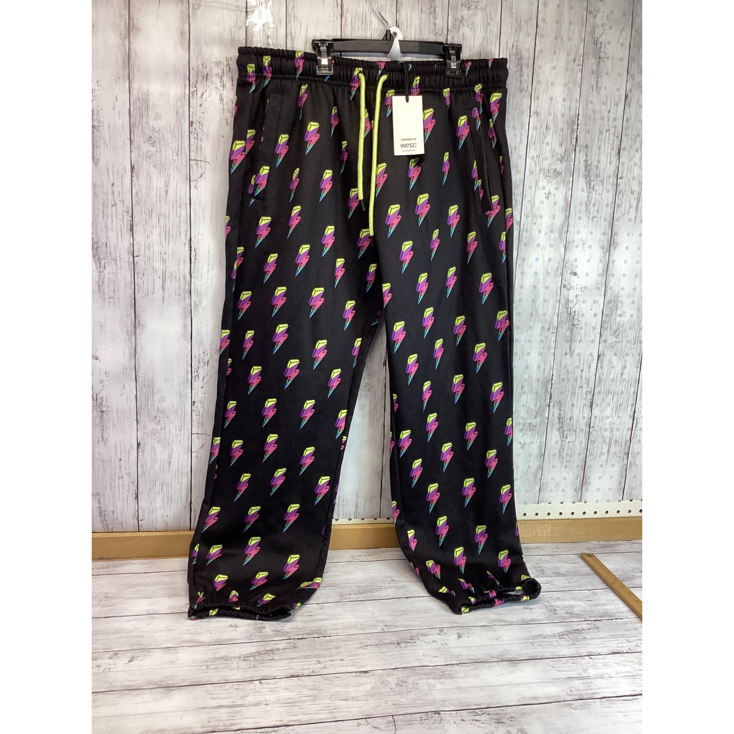 WeSC Men's Drawstrings Lightning Flash Print All Over Print Joggers, Sizes S-2XL