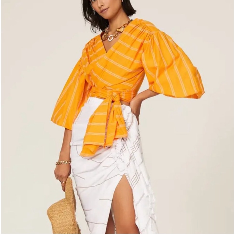 Acler Wyatt Orange Organic Cotton Blouse