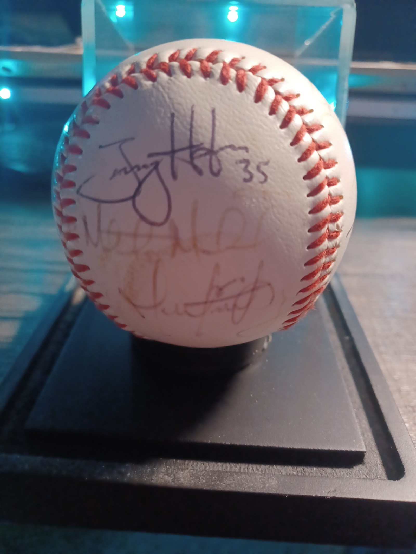 Autographed Rangers Baseball