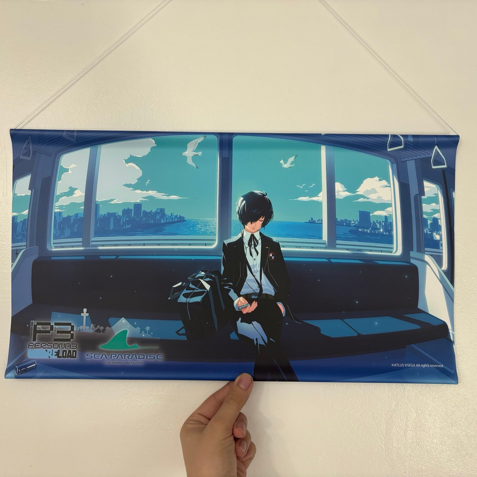 Official Persona 3 Reload X Sea Paradise Yokohama Protagonist Vinyl Tapestry