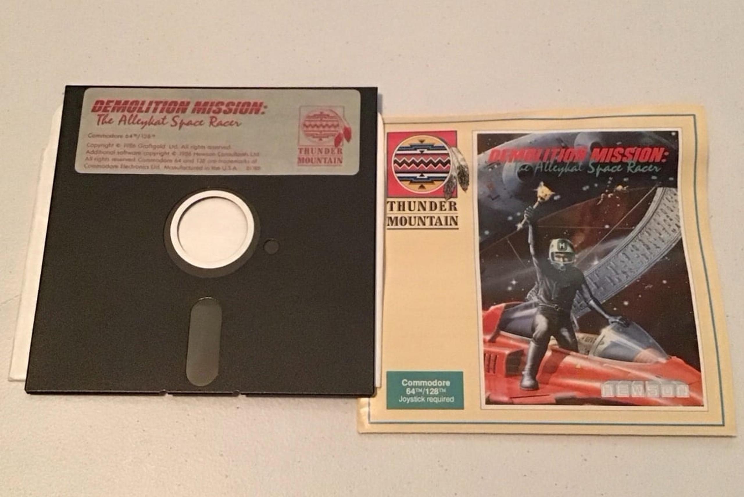 DEMOLITION MISSION:The Alleykat Space Racer Commodore 64/128 (game and manual)