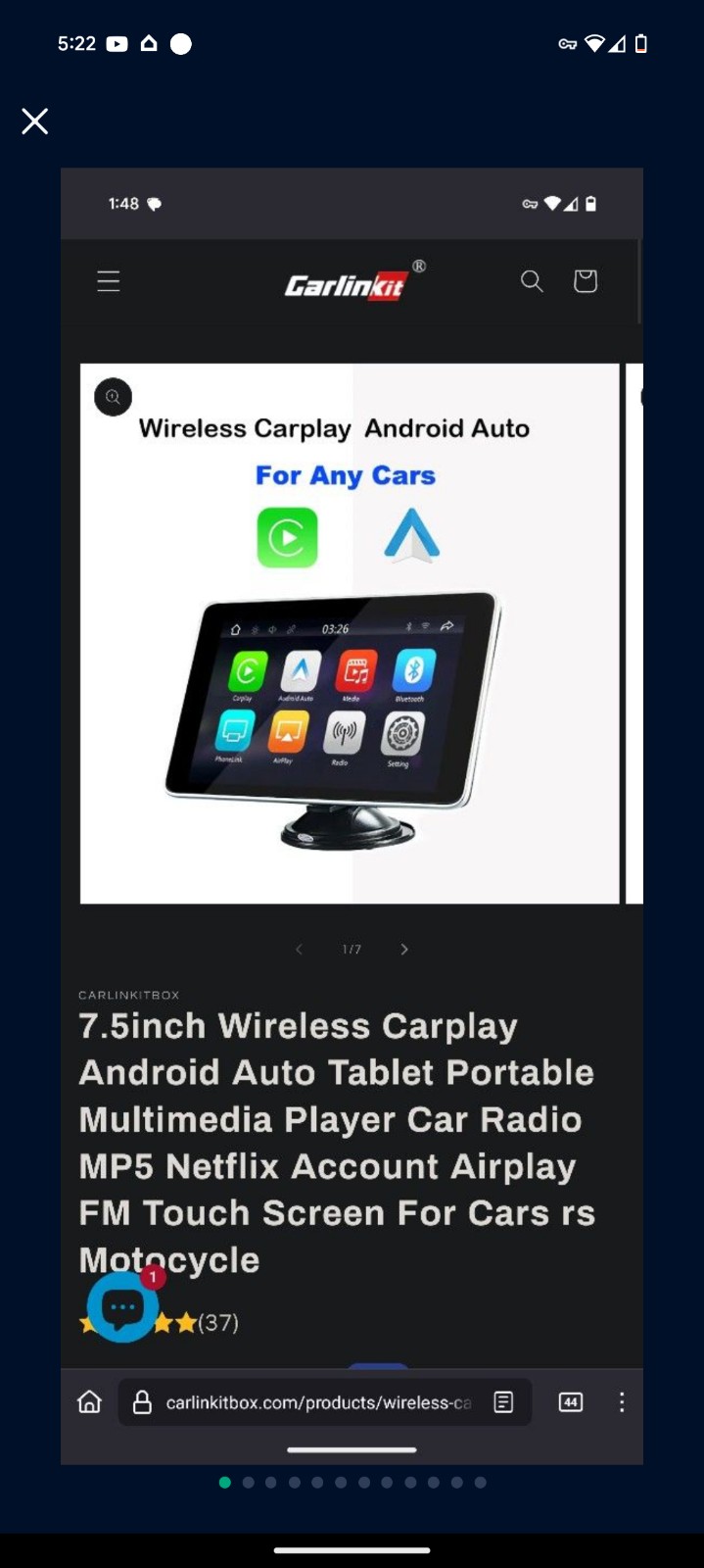 Carplay and android auto tablet for car