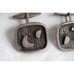 Sterling Mid-Century Cufflinks Biomorphic Shadowbox Cuff Links