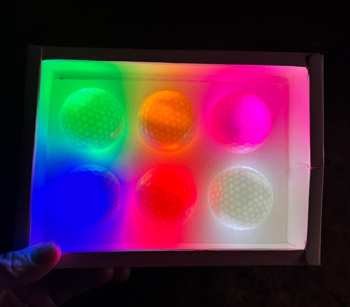 Glow in The Dark Golf Balls Light Activated 7 Colors Light Up LED Golf
