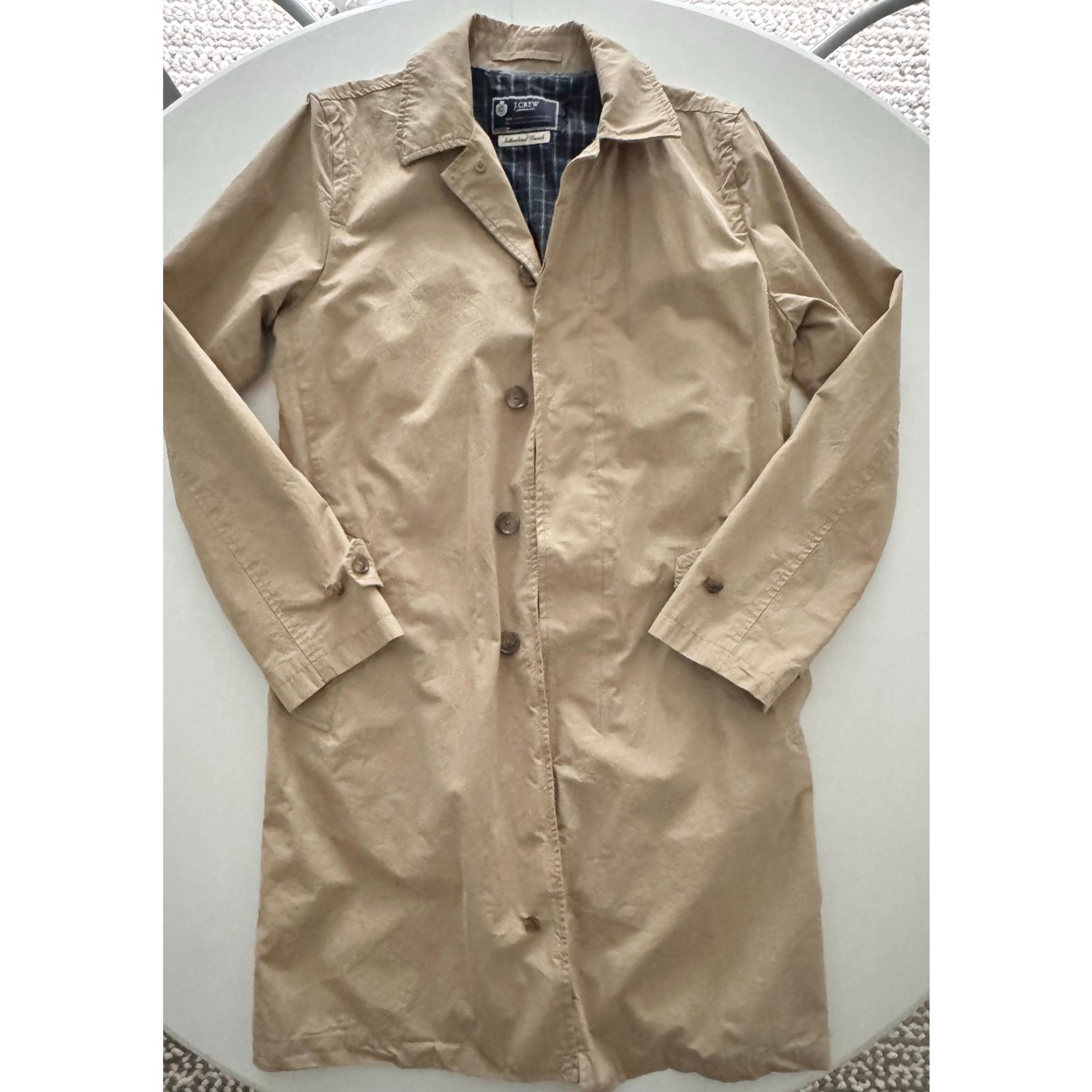 J.Crew Men’s Sutherland Tan Long Trench Coat Size Small