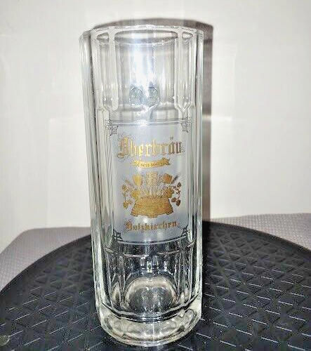 Tall Aberbrau seit 1605 beer glass. heavy