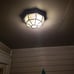 Flush Mount Ceiling Light, 10.5 in W, Black