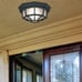 Flush Mount Ceiling Light, 10.5 in W, Black