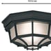 Flush Mount Ceiling Light, 10.5 in W, Black