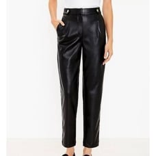 Loft Ann Taylor Curvy black faux leather pants sz 14