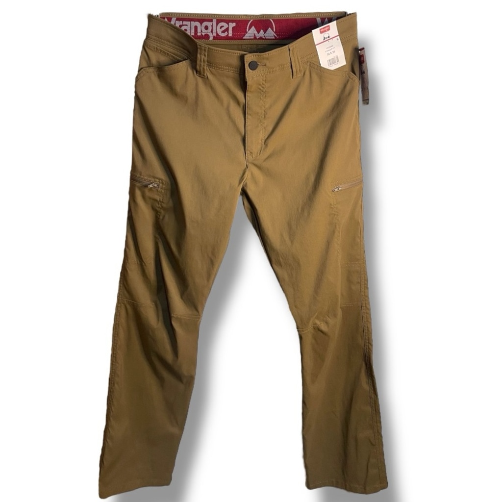 Wrangler Performance Zip Cargo Pants Men’s 32x30 Straight Fit UPF 50 Cognac
