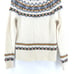 J.Crew Womens Ivory & Blue Rolled Hemline Mock Neck Nordic Lambs Wool Sweater S
