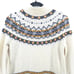 J.Crew Womens Ivory & Blue Rolled Hemline Mock Neck Nordic Lambs Wool Sweater S