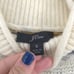 J.Crew Womens Ivory & Blue Rolled Hemline Mock Neck Nordic Lambs Wool Sweater S