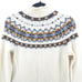 J.Crew Womens Ivory & Blue Rolled Hemline Mock Neck Nordic Lambs Wool Sweater S