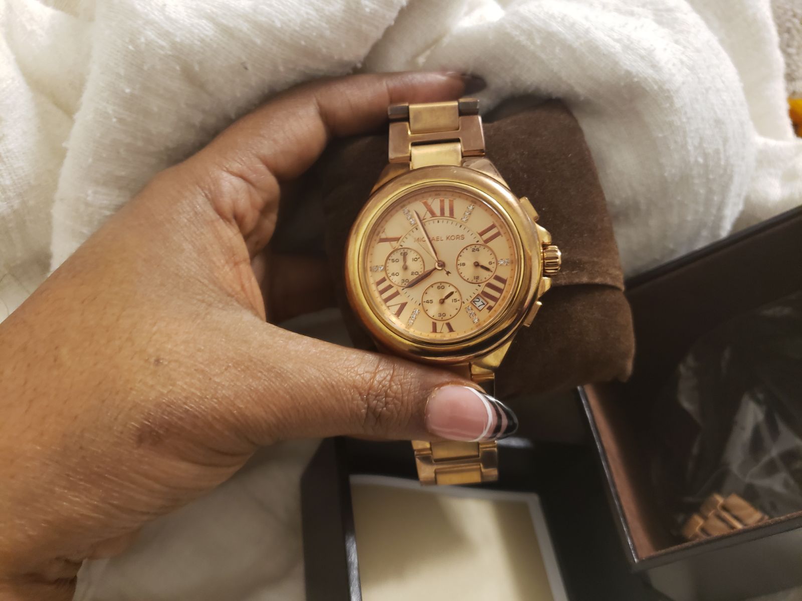 Michael Kors: Women's Rose Gold-Tone Stainless Steel Bracelet Watch