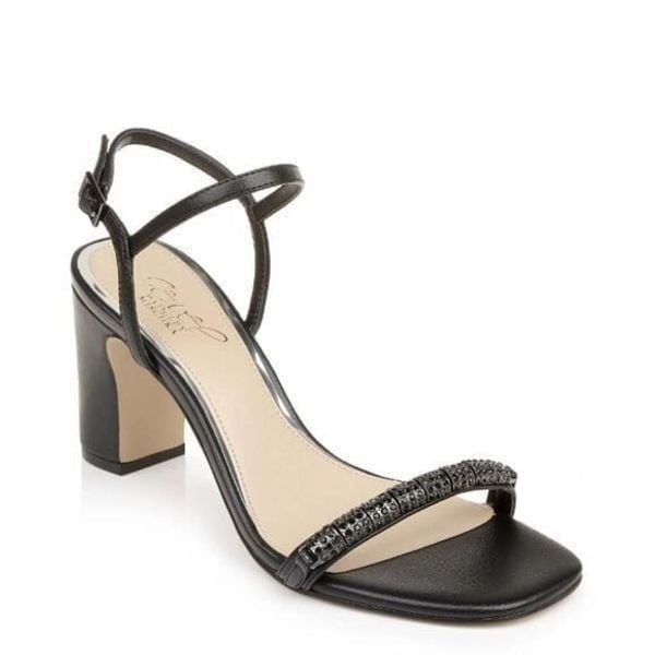 Jewel Badgley Mischka  Charlee crystal embellished block heel size 11 NWT