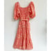 Cleobella Violet Midi Dress Blossom Coral Pink Orange Off Shoulder
