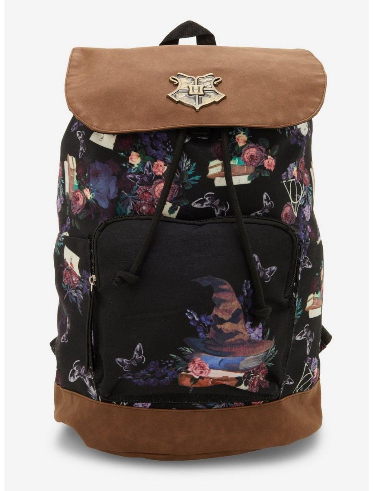 Harry Potter Dark Floral Icon Slouch Backpack New!!!