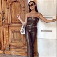Zara faux leather bodysuit